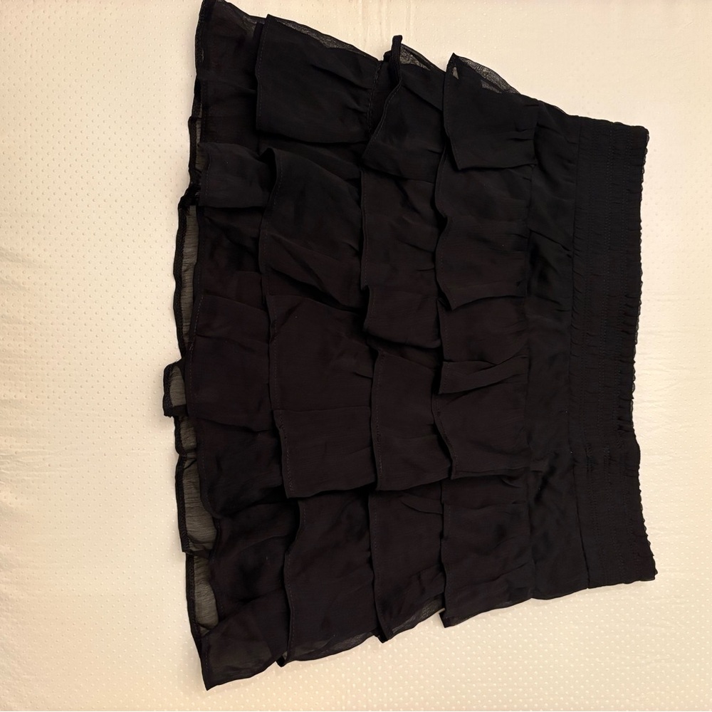 Zenana Outfitters Black Tiered Ruffle Mini Skirt - Picture 1 of 5